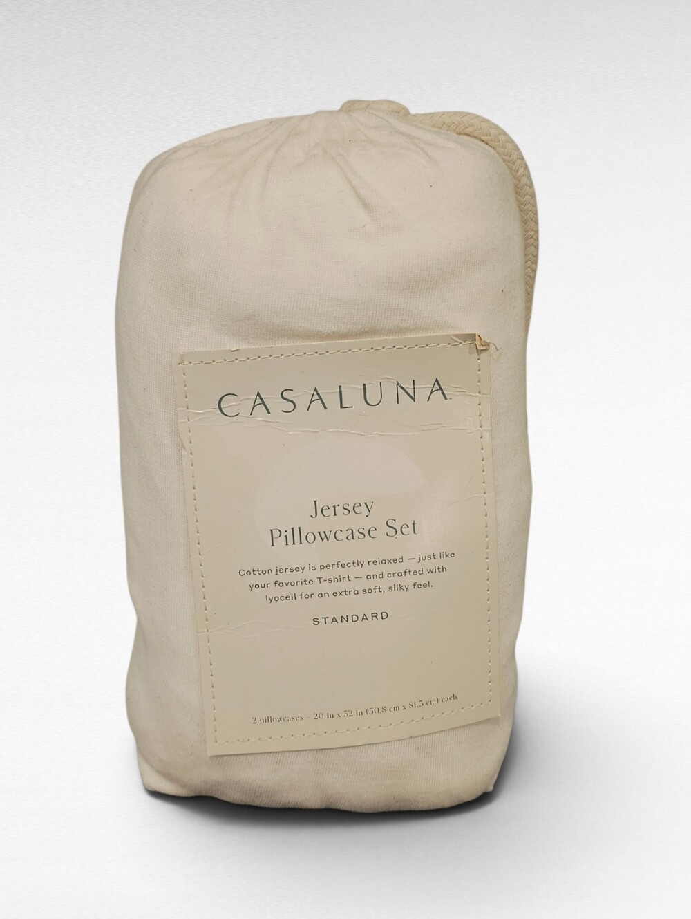 Casaluna Standard Jersey Pillowcase set White